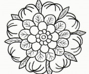 Coloriage Mandala Fleurs sympathique