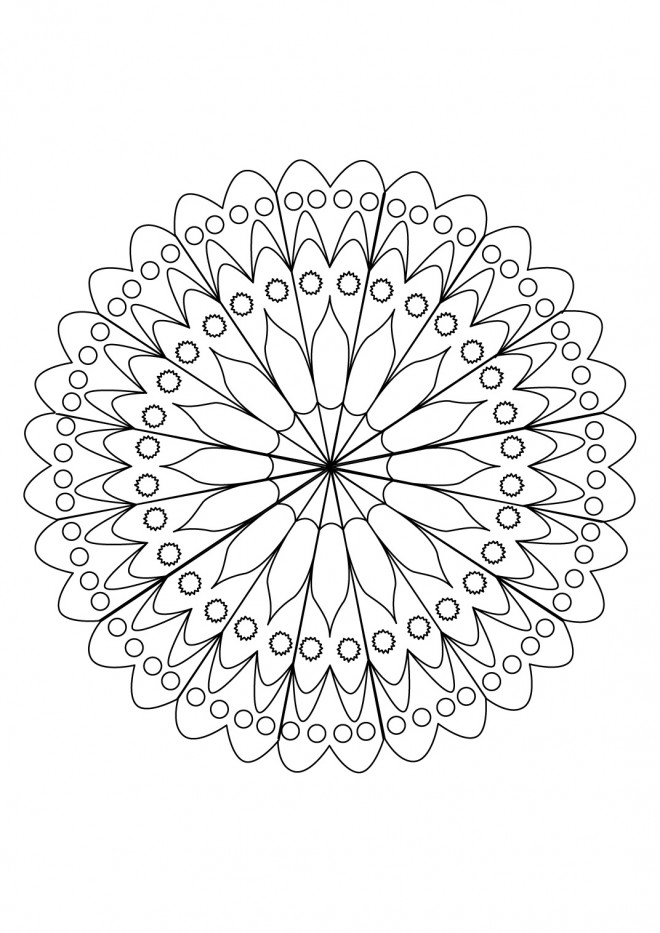Coloriage et dessins gratuits Mandalas Fleurs en ligne à imprimer