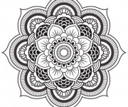 Coloriage Mandalas Fleurs en vecteur