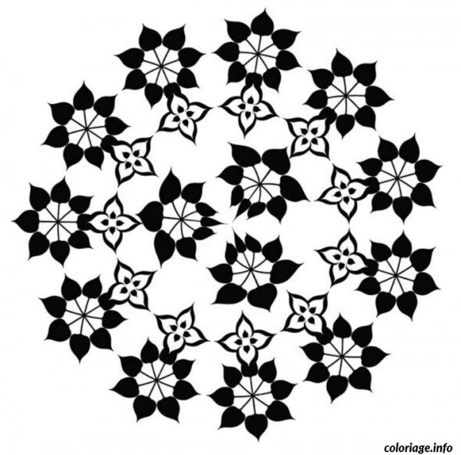 Coloriage et dessins gratuits Mandalas Fleurs maternelle à imprimer