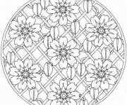 Coloriage Mandalas Fleurs pour Décoration