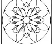 Coloriage Mandalas Fleurs simple &agrave; d&eacute;corer