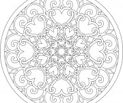 Coloriage et dessins gratuit Les Mandalas Coeurs à imprimer