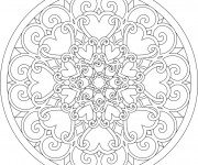 Coloriage et dessins gratuit Les Mandalas Coeurs à imprimer