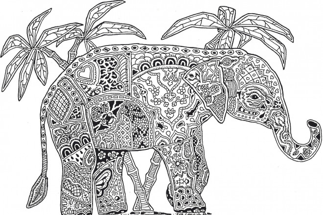 Coloriage et dessins gratuits Mandala Éléphant à imprimer