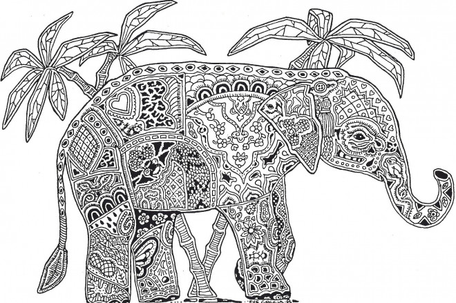 Coloriage Mandala Éléphant dessin gratuit à imprimer
