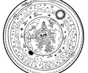 Coloriage Mandala et Paysage