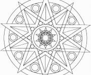 Coloriage Mandala &eacute;toile g&eacute;om&eacute;trique