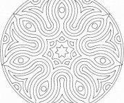 Coloriage et dessins gratuit Mandala Facile en ligne à imprimer