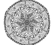 Coloriage et dessins gratuit Mandala Fleurs et Yeux à imprimer