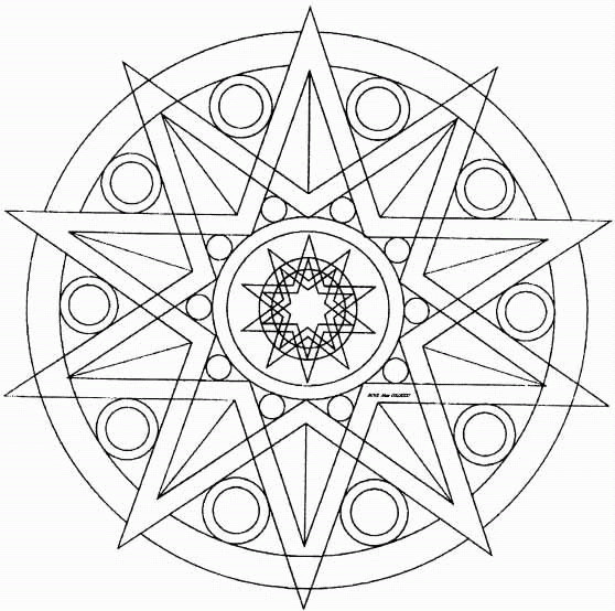Coloriage Mandala géométrique dessin gratuit à imprimer