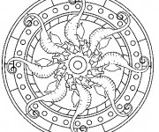 Coloriage et dessins gratuit Mandala Hippocampe à imprimer
