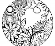 Coloriage Mandala Nature splendide