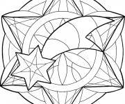 Coloriage Mandala Noel facile