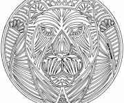Coloriage et dessins gratuit Mandala Tigre à imprimer