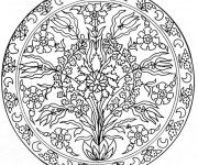 Coloriage Mandalas Fleurs facile