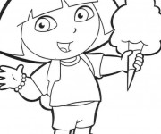 Coloriage Dora Mange La Glace