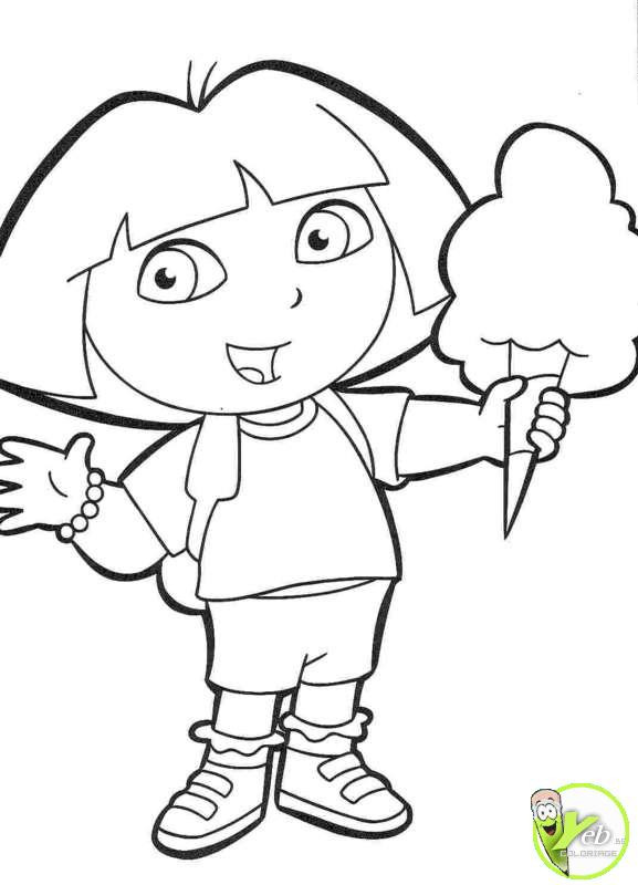 Coloriage et dessins gratuits Dora Mange La Glace à imprimer