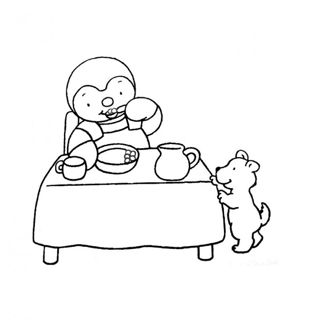 Coloriage et dessins gratuits Manger Dessin animé à imprimer