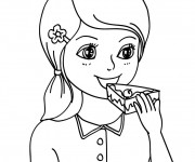 Coloriage et dessins gratuit Manger Gâteau à imprimer