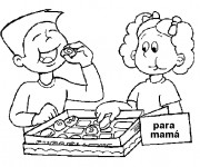 Coloriage Manger Les Biscuits de Maman