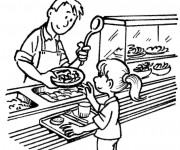 Coloriage Repas Cantine