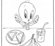 Coloriage Twitty Mange Disney