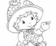 Coloriage Une Fille qui adore les Fruits