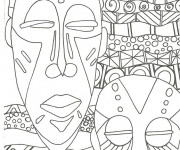 Coloriage Des Masques Africains Art Visuel