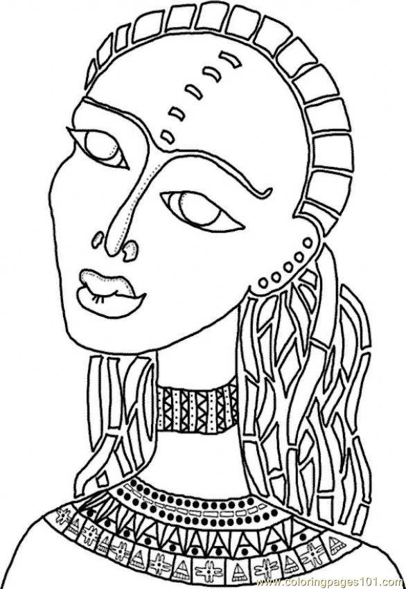 Coloriage et dessins gratuits Femme en Afrique stylisé à imprimer