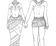 Coloriage Femme et Homme Africains