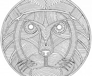 Coloriage et dessins gratuit Lion mandala pour adulte à imprimer