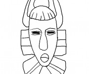Coloriage Masque Africain &agrave; d&eacute;corer