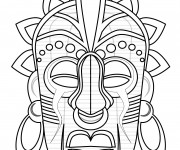 Coloriage Masque Africain couleur