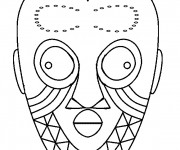 Coloriage Masque Africain pour découpage