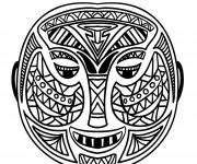 Coloriage Masque Africain stylis&eacute;