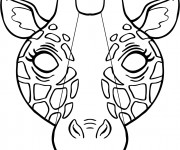 Coloriage Masque de Girafe