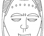 Coloriage Ton Masque d'Afrique &agrave; colorier