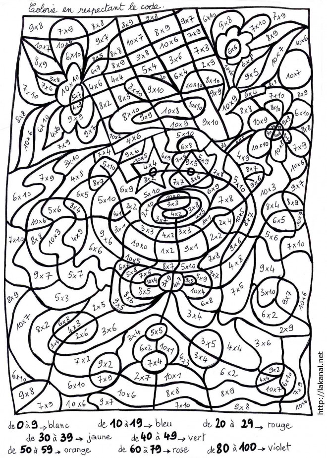 Coloriage Magique Mathematique Difficile Dessin Magique à imprimer