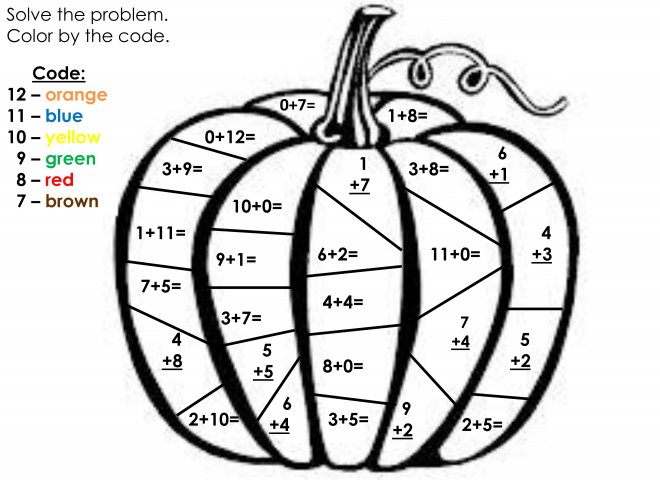 Coloriage et dessins gratuits Mathématique Citrouille de Halloween à imprimer
