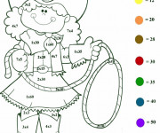 Coloriage Mathématique et Fille mignonne