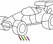 Coloriage Math&eacute;matique et voiture de course