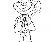 Coloriage Mathématique Lapin rigolo