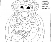 Coloriage Math&eacute;matique Singe Extraordinaire