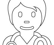 Coloriage Agent de sant&eacute;