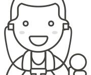 Coloriage Agent de sant&eacute; homme en vecteur