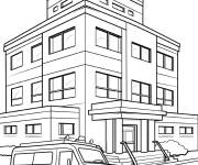 Coloriage Ambulance &agrave; l'ext&eacute;rieur de l'h&ocirc;pital