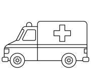 Coloriage Ambulance simple