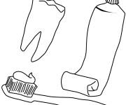 Coloriage Brosse &agrave; dentifrice et dent