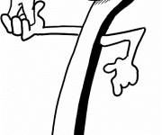 Coloriage Brosse avec un visage &agrave; dents
